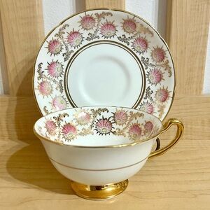 ROYAL GRAFTON Pink Gold Fine Bone China Teacup and Saucer Set
